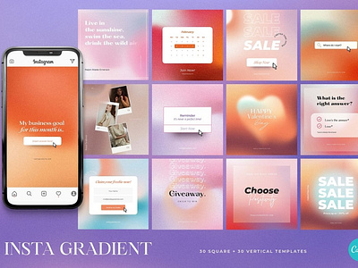 Gradient Social Media Kit CANVA
