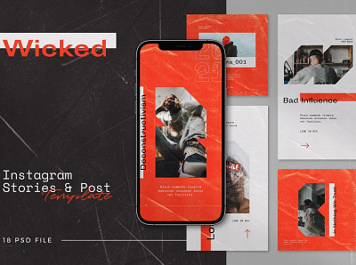 Wicked - Instagram Stories & Posts branding design instagram instagram banner instagram post instagram posts instagram stories instagram story template instagram template instagram templates post posts social media social media pack social media template stories story template templates