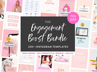 Engagement Boost Bundle Instagram boost bundle content marketing e course engagement instagram instagram banner instagram checklist instagram post instagram quiz instagram reminder instagram stories instagram template instagram templates moodboard creator moodboard template notification online course photo collage quiz