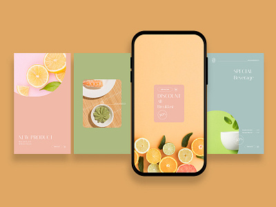 Refreshing Beverage Instagram Posts & Stories blog blogger branding design instagram instagram banner instagram post instagram posts instagram story template instagram tempalte intagram stories modern post posts social media social media pack social media template stories story template