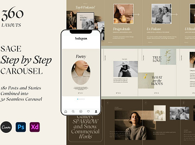 Step by Step - Instagram Feed Templates advertising branding carousel color design instagram instagram banner instagram post instagram post templates instagram posts instagram stories instagram story template instagram template instagram templates social media social media pack social media template story tempalte templates