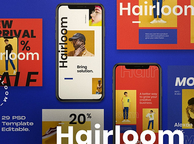 Hairloom - Social Media Template + Stories blog blogger branding design instagram instagram banner instagram post instagram posts instagram stories instagram story template instagram template modern post posts social media social media atemplate social media pack stories story template