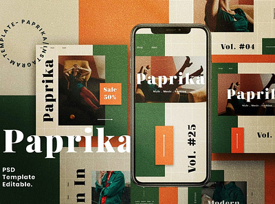 Paprika Instagram Posts & Stories advertising branding color design instagram instagram banner instagram post instagram post template instagram posts instagram stories instagram stories template instagram story template instagram template instagram templates social media social media template stories story template templates