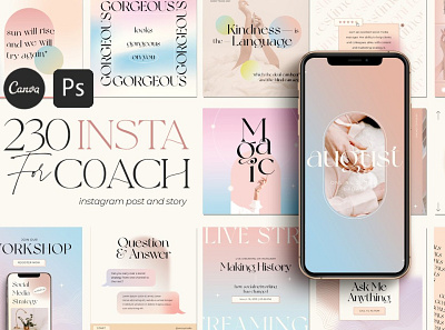 Gradient Instagram Templates advertising aesthetic branding color design gradient gradient template instagram banner instagram post instagram post template instagram posts instagram stories template instagram story template instagram templates social media social media template stories story template templates