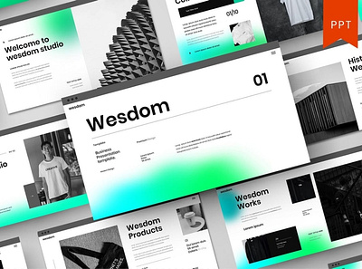 Wesdom Multipurpose Templates clean colorful company corporate google slides keynote modern multipurpose multipurpose template photography pitchdeck portfolio powerpoint presentation studio template unique web design web development website