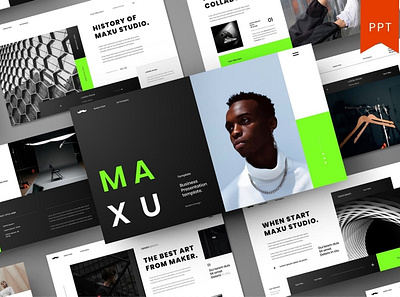 Maxu Multipurpose Template clean colorful company corporate google slides keynote modern multipurpose multipurpose template photography pitch deck portfolio powerpoint presentation studio template unique web design web development website