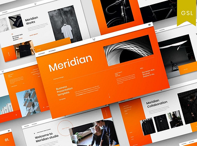 Meridian Multipurpose Template clean colorful company corporate google slides keynote modern multipurpose multipurpose template photography pitch deck portfolio powerpoint presentation studio template unique web design web development website