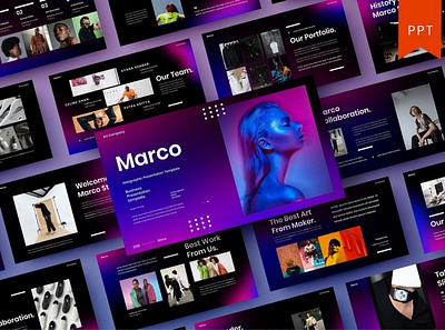 Marco Multipurpose Template clean colorful company corporate google slides keynote modern multipurpose multipurpose template photography pitch deck portfolio powerpoint presentation studio template unique web design web development website