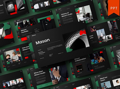 Mason Multipurpose Template clean colorful company corporate google slides keynote modern multipurpose multipurpose template photography pitch deck portfolio powerpoint presentation studio template unique web design web development website