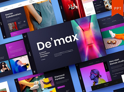 Demax Multipurpose Template clean colorful company corporate google slides keynote modern multipurpose multipurpose template photography pitch deck portfolio powerpoint presentation studio template unique web design web development website