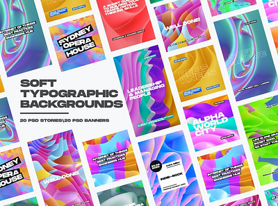 Colorful Abstract Instagram Templates aesthetic blog blogger branding color colorful design gradient gradients holographic holography instagram banner instagram post instagram story template modern post posts social media pack stories story