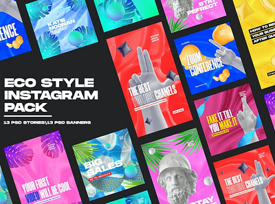 Eco Style Instagram Pack blog blogger branding design eco eco style instagram banner instagram post instagram posts instagram stories instagram story template modern post posts social media social media pack social media template stories story template