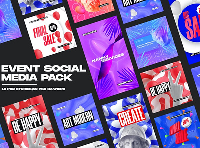 Event Social Media Pack blog blogger branding design instagram instagram banner instagram post instagram poster instagram posters instagram story template modern post poster posters posts social media social media pack social media template stories story