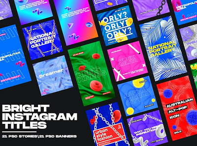 Bright Instagram Titles banner blog blogger branding design flyer instagram banner instagram flyer instagram post instagram poster instagram posters instagram story template modern post poster posters posts social media pack stories story