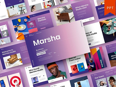 Marsha - Presentation Template clean colorful company corporate google slides keynote modern multipurpose multipurpose template photography pitch deck portfolio powerpoint presentation studio template unique web design web development website