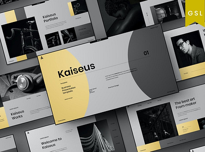 Kaiseus - Multipurpose Template clean colorful company corporate google slides keynote modern multipurpose multipurpose template photography pitch deck portfolio powerpoint presentation studio template unique web design web development website