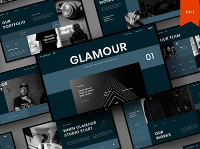 Glamour - Multipurpose Template clean colorful company corporate google slides keynote modern multipurpose multipurpose template photography pitch deck portfolio powerpoint presentation studio template unique web design web development website