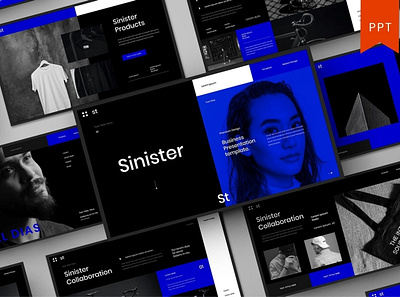 Sinister Multipurpose Template clean colorful company corporate google slides keynote modern multipurpose multipurpose template photography pitch deck portfolio powerpoint presentation studio template unique web design web development website