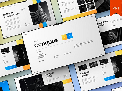 Conques Multipurpose Template clean colorful company corporate google slides keynote modern multipurpose multipurpose template photography pitch deck portfolio powerpoint presentation studio template unique web design web development website