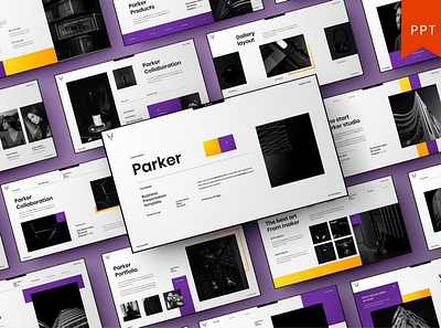 Parker Multipurpose Template clean colorful company corporate google slides keynote modern multipurpose multipurpose template photography pitch deck portfolio powerpoint presentation studio template unique web design web development website