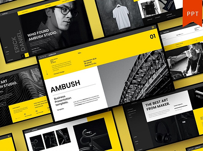 Ambush Multipurpose Template clean colorful company corporate google slides keynote modern multipurpose multipurpose template photography pitch deck portfolio powerpoint presentation studio template unique web design web development website