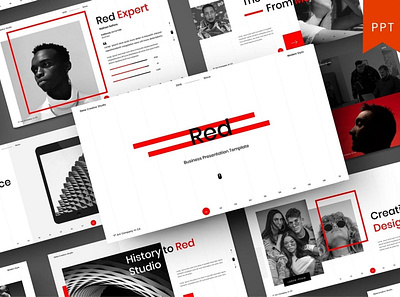 Red Multipurpose Template clean colorful company corporate google slides keynote modern multipurpose multipurpose template photography pitch deck portfolio powerpoint presentation studio template unique web design web development website