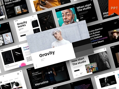 Gravity Multipurpose Template clean colorful company corporate google slides keynote modern multipurpose multipurpose template photography pitch deck portfolio powerpoint presentation studio template unique web design web development website