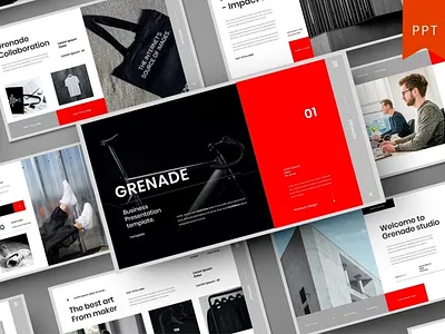 Grenade Multipurpose Template clean colorful company corporate google slides keynote modern multipurpose multipurpose template photography pitch deck portfolio powerpoint presentation studio template unique web design web development website