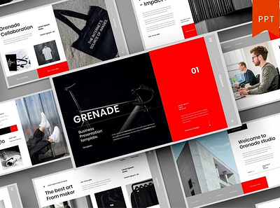 Grenade Multipurpose Template clean colorful company corporate google slides keynote modern multipurpose multipurpose template photography pitch deck portfolio powerpoint presentation studio template unique web design web development website