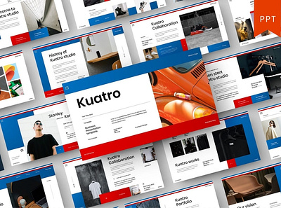 Kuatro Multipurpose Template clean colorful company corporate google slides keynote modern multipurpose multipurpose template photography pitch deck portfolio powerpoint presentation studio template unique web design web development website