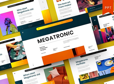 Megatronic Multipurpose Template clean colorful company corporate google slides keynote modern multipurpose multipurpose template photography pitch deck portfolio powerpoint presentation studio template unique web design web development website