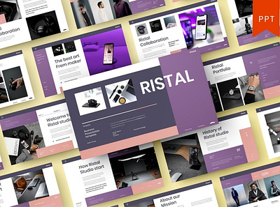 Ristal Multipurpose Template clean colorful company corporate google slides keynote modern multipurpose multipurpose template photography pitch deck portfolio powerpoint presentation studio template unique web design web development website