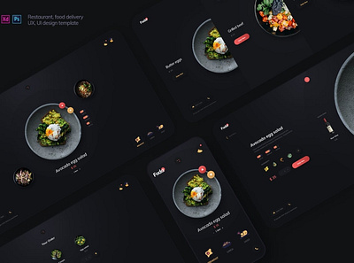 Foda - Restaurant, food delivery UX and UI template ads advertising app banner banner ad banner ads banner design banners creative facebook google adsense instagram interface landing page mobile modern page promo ui ux