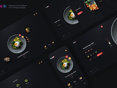 Foda - Restaurant, food delivery UX and UI template ads advertising app banner banner ad banner ads banner design banners creative facebook google adsense instagram interface landing page mobile modern page promo ui ux