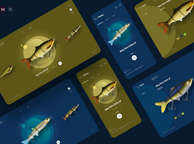Fisho - Fishing bait store ecommerce template ads advertising app banner banner ad banner design banners creative ecommerce facebook google adsense instagram interface landing page mobile modern page promo ui ux