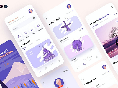 Traap - Travel Mobile App UX, UI Template