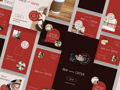 Coffee Shop Instagram Posts & Stories blog blogger branading design instagram instagram banner instagram post instagram posts instagram stories instagram story template instagram template modern post posts social media social media pack social media template stories story template