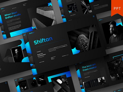 Shiftan Multipurpose Template clean colorful company corporate google slides keynote modern multipurpose multipurpose template photography pitch deck portfolio powerpoint presentation studio template unique web design web development website