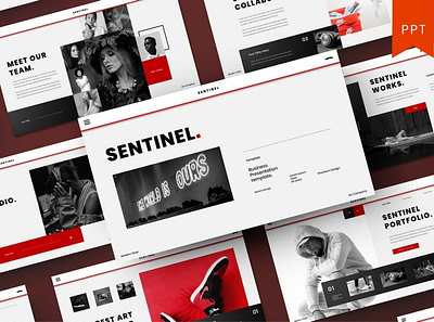 Sentinel Multipurpose Template clean colorful company corporate google slides keynote modern multipurpose multipurpose template photography pitch deck portfolio powerpoint presentation studio template unique web design web development website