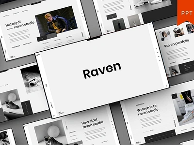 Raven Multipurpose Template clean colorful company corporate google slides keynote modern multipurpose multipurpose template photography pitch deck portfolio powerpoint presentation studio template unique web design web development website