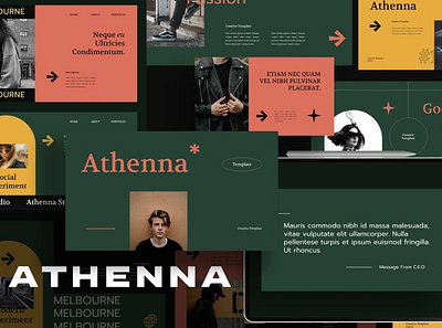 Athenna Multipurpose Template clean colorful company corporate google slides keynote modern multipurpose multipurpose template photography pitch deck portfolio powerpoint presentation studio template unique web design web development website