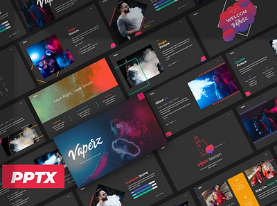 Vaperz Multipurpose Template clean colorful company corporate google slides keynote modern multipurpose multipurpose template photography pitch deck portfolio powerpoint presentation studio template unique web design web development website