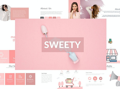 SWEETY Presentation Templates clean colorful company corporate google slides keynote modern multipurpose multipurpose template photography pitchdeck portfolio powerpoint presentation studio template unique web design web development website