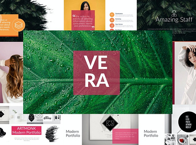 VERA Presentation Templates clean colorful company corporate google slides keynote modern multipurpose multipurpose template photography pitch deck portfolio powerpoint presentation studio template unique web design web development website