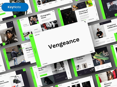 Vengeance Multipurpose Template clean colorful company corporate google slides keynote modern multipurpose multipurpose template photography pitch deck portfolio powerpoint presentation studio template unique web design web development website