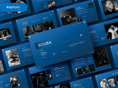 Scuba Multipurpose Template clean colorful company corporate google slides keynote modern multipurpose multipurpose template photography pitch deck portfolio powerpoint presentation studio template unique web design web development website