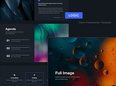 LOGIC - Clean Multipurpose Template clean colorful company corporate google slides keynote modern multipurpose multipurpose template photography pitch deck portfolio powerpoint presentation simple studio unique web design web development website