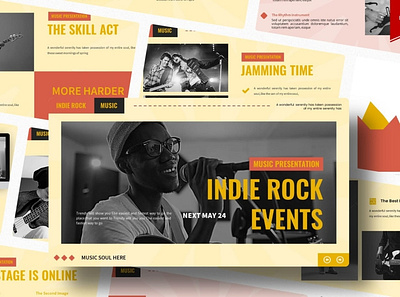 Indie Rock Events | Multipurpose Template clean company corporate google slides keynote modern multipurpose multipurpose template photography pitch deck portfolio powerpoint presentation presentation template studio template unique web design web development website