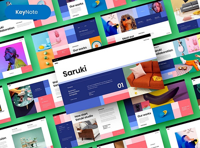 Saruki Multipurpose Template clean colorful company corporate design google slides keynote modern multipurpose photography pitch deck portfolio presentation presentation template studio template unique web design web development website