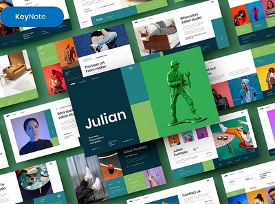 Julian Presentation Templates clean colorful company corporate design google slides keynote modern multipurpose photography pitch deck portfolio powerpoint presentation studio template unique web design web development website